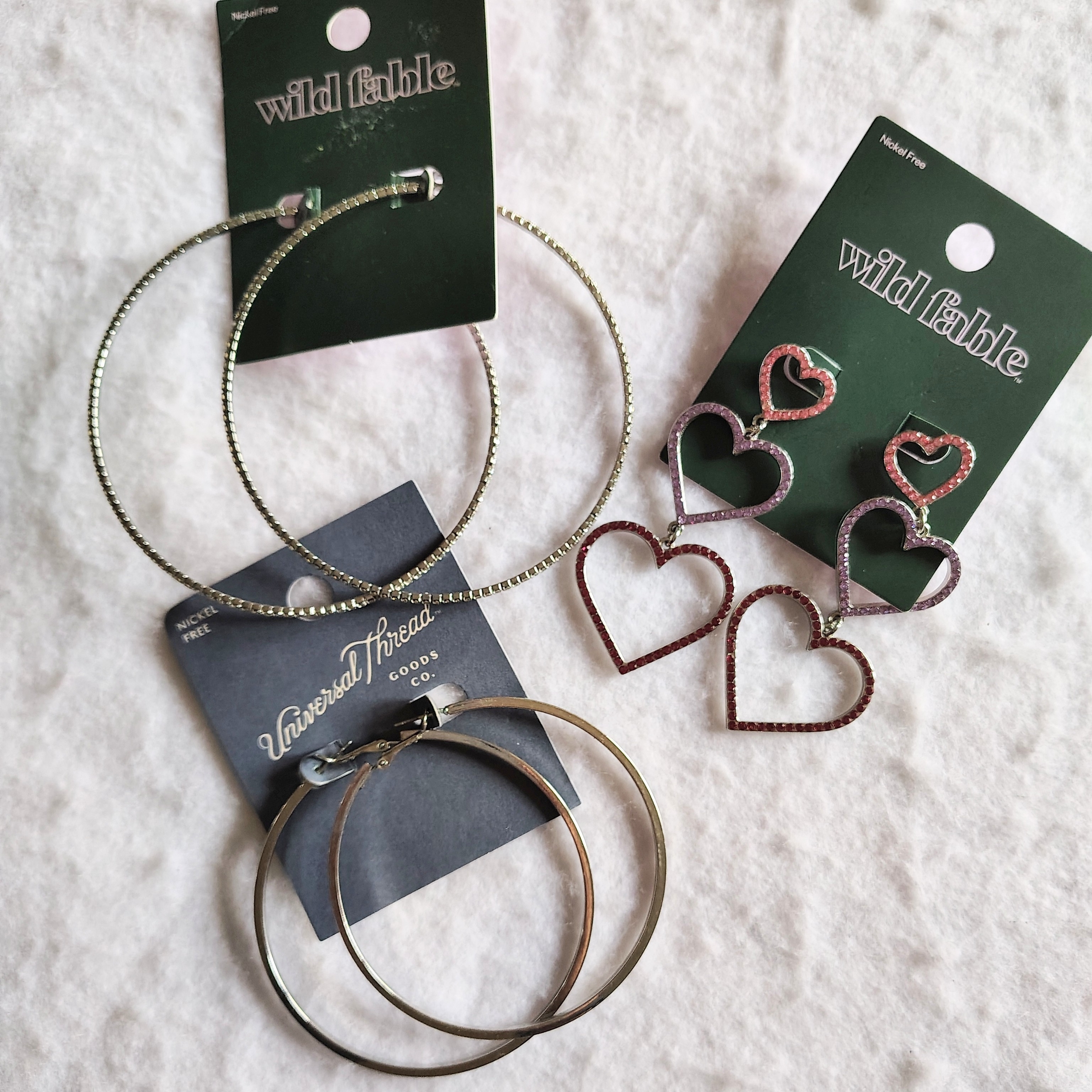 Wild Fable Heart And Hoop Earring Set 6$
